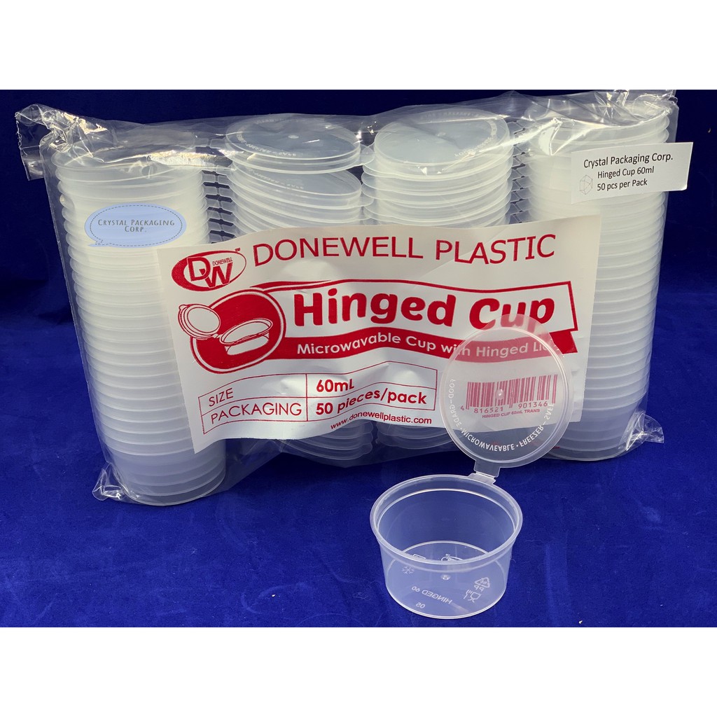 Donewell Microwavable Cup with Hinged Lid 60 ml ( 50 pcs. Per Pack