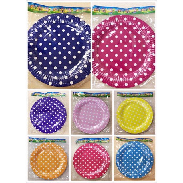 polka dot disposable plates