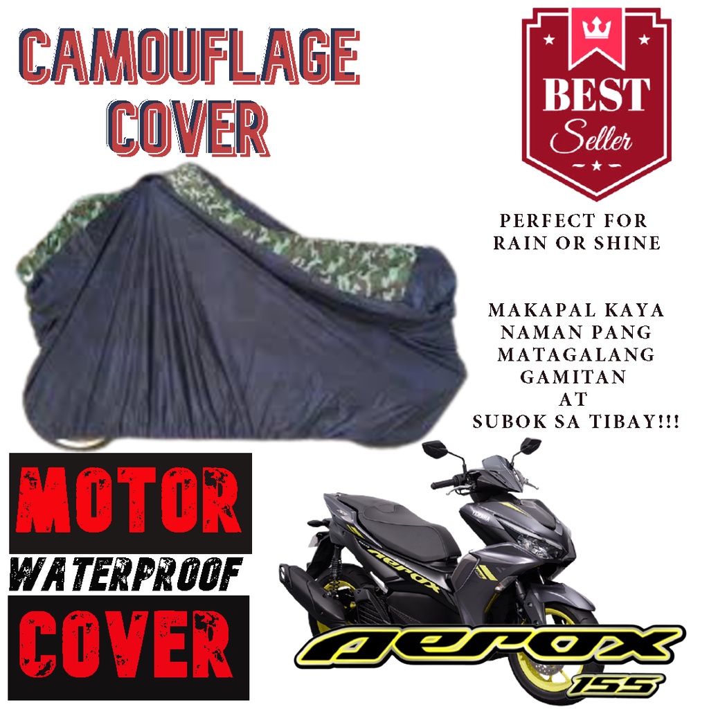 YAMAHA AEROX V1 / V2 Motorcycle Cover Camouflage Vision Army Motor Cover WATERPROOF & EASY TO