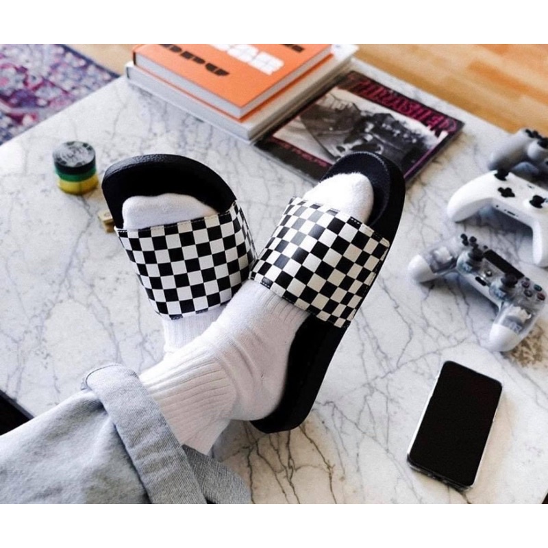 checkered slide vans