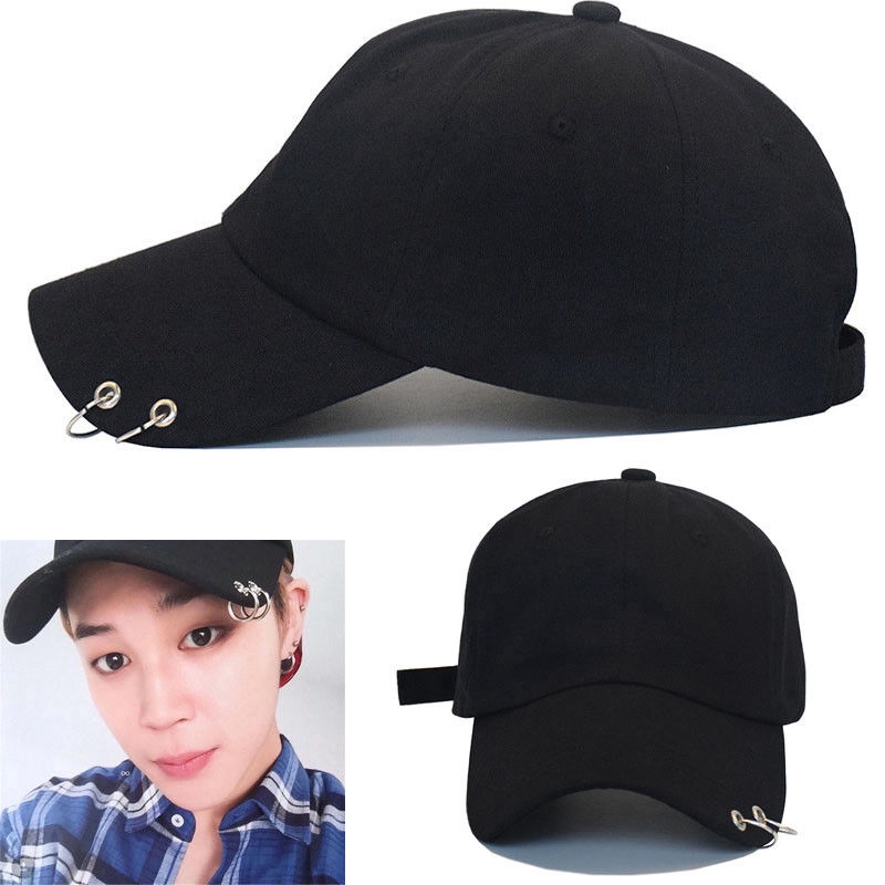 black peaked cap