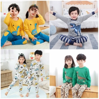loungewear koreaanse pyjama comfy playwear 3 ~ 6Y Kleding Unisex kinderkleding Pyjamas & Badjassen Pyjama katoenen pyjama set korte mouwen top &shorts 2 stuks dinosaurus all-over print cadeau Kids ' 