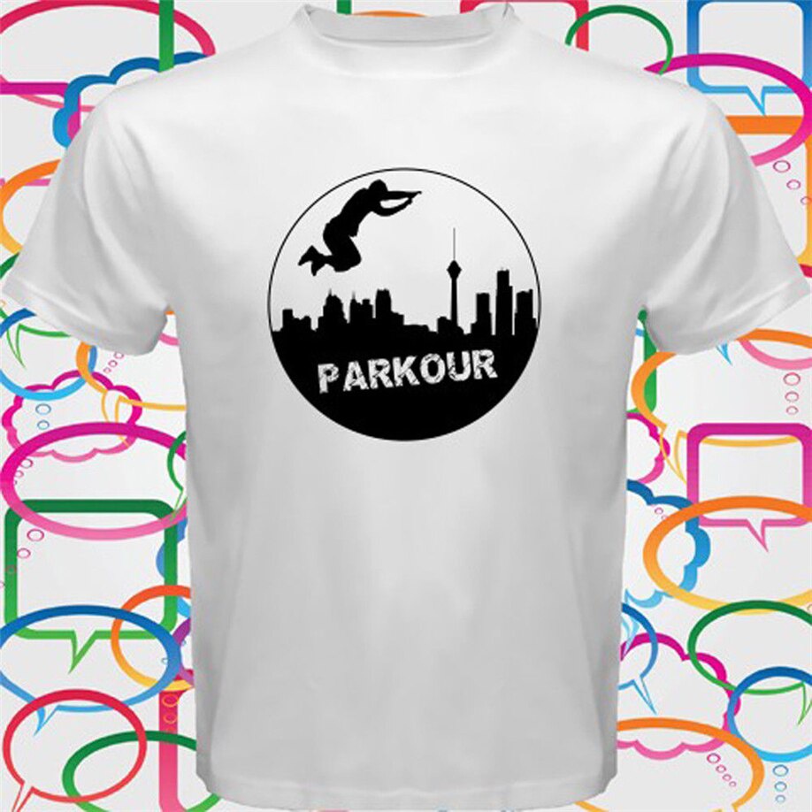 Cotton T-Shirt 1 Parkour Jump High Free Running Extreme Sport Printed White For Men Size S To 3XlS-5XL