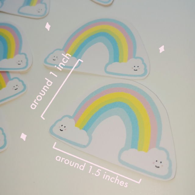 Pastel Rainbow Matte Laminated Vinyl Stickers 5 Pcs Shopee Philippines 9425