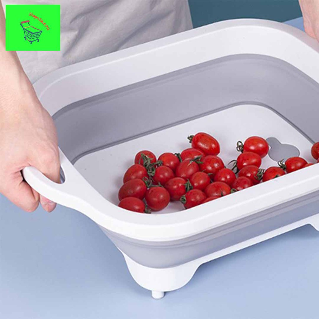 New Multi-functional Foldable Chopping Cutting Board Drain Basket Vegetable Basin