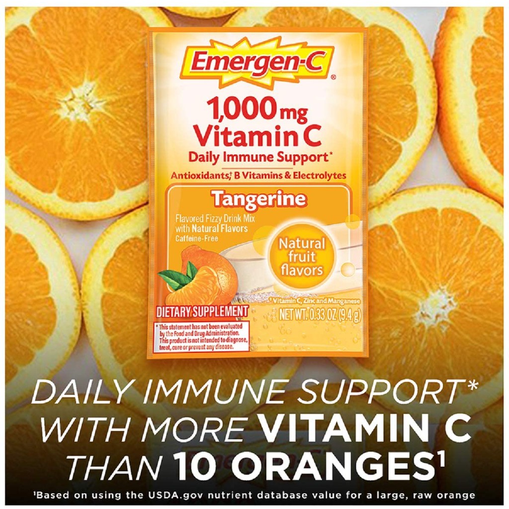 Emergen C Vitamin C 1000mg Powder 30 Count Tangerine Flavor 1 Month Supply With Antioxidants B Shopee Philippines