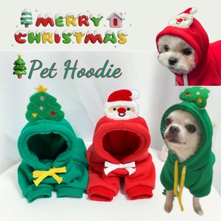 MUC [YF1159] Christmas Pet Sweater Dog Festive Dress Up Santa Claus Puppy Hoodie Cat Winter Hooded Sweater Pet Costumes