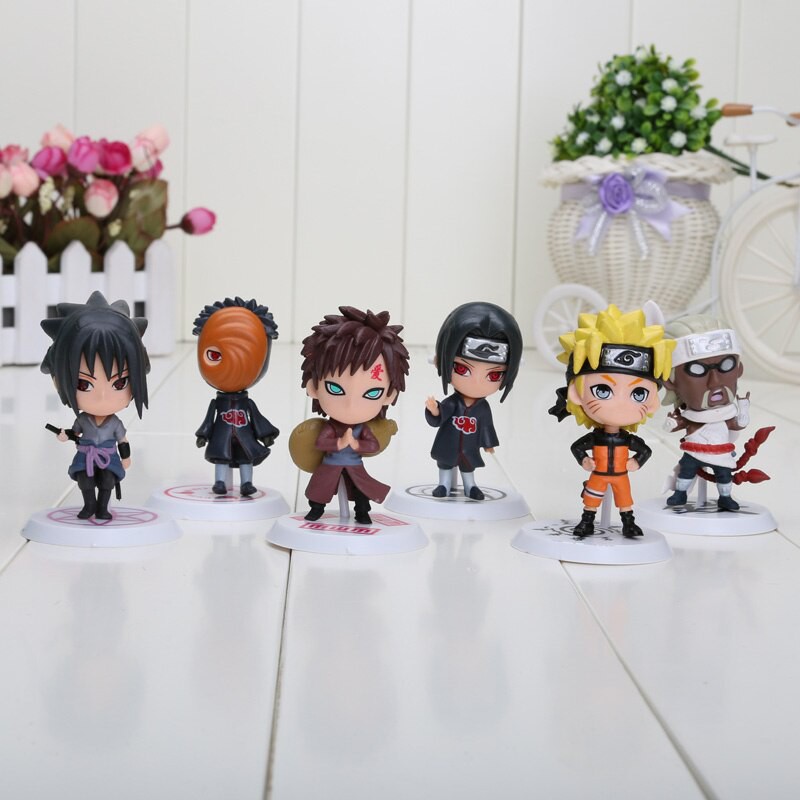 6pcs Set Naruto Figure Naruto Sakura Kakashi Sasuke Haku Zabuza Minato 