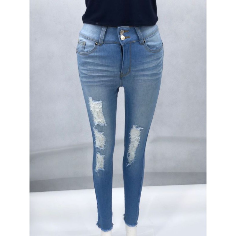 high waisted ripped jeans