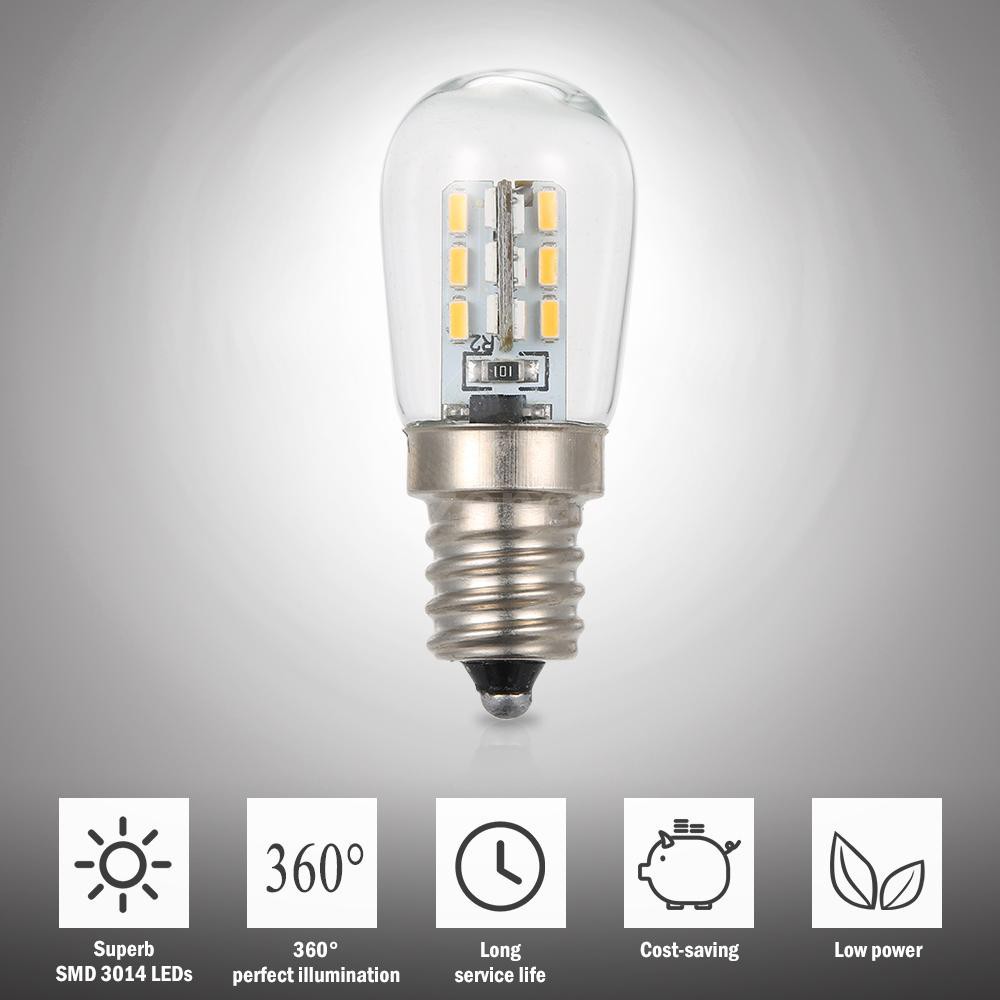 AC220V LED Mini Refrigerator Light Fridge Lamp E12 Bulb Base Socket Holder