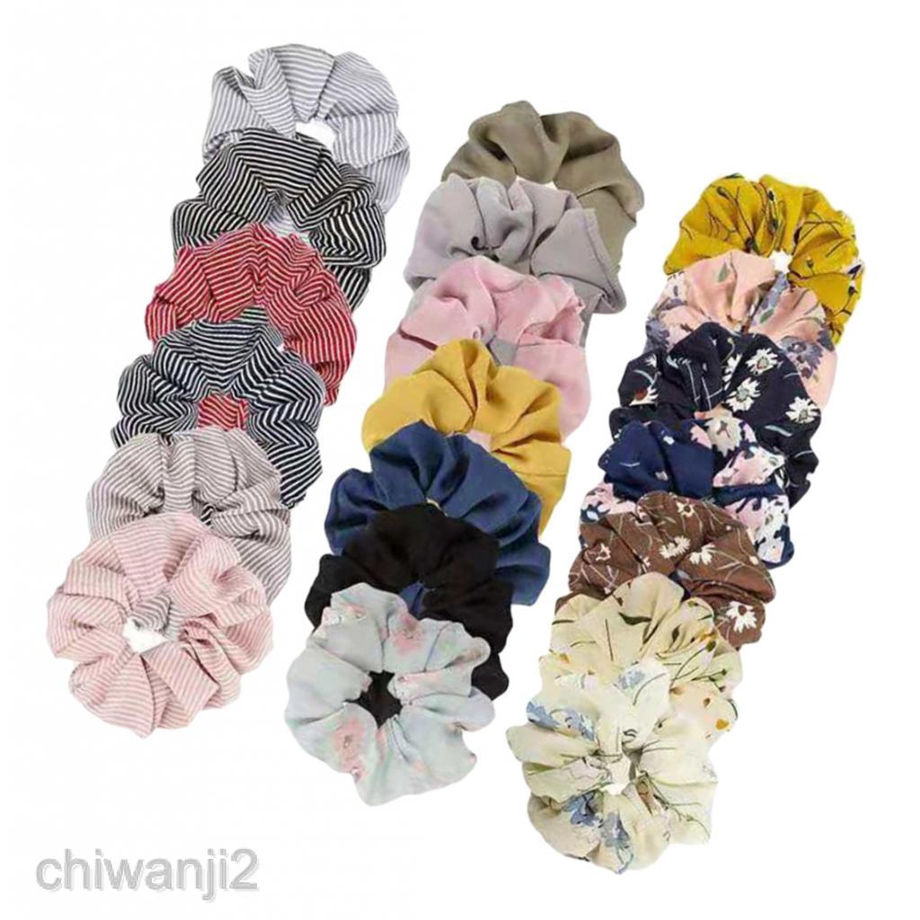 flower hair scrunchies