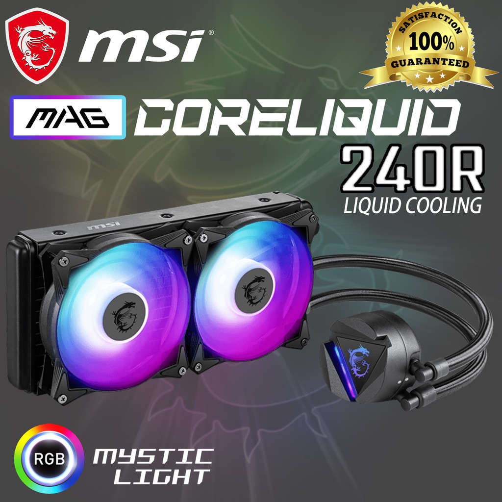 MSI Liquid Cooling Mag Coreliquid 240r 2 Fans / Rgb Mystic Light Water