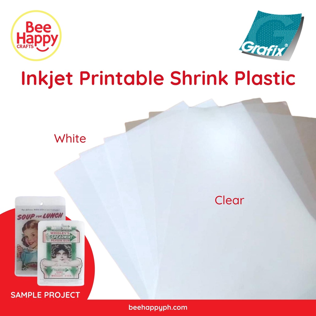 Shrink Plastic Inkjet Printable 8.5" x 11" Size - Grafix 1 Sheet ...