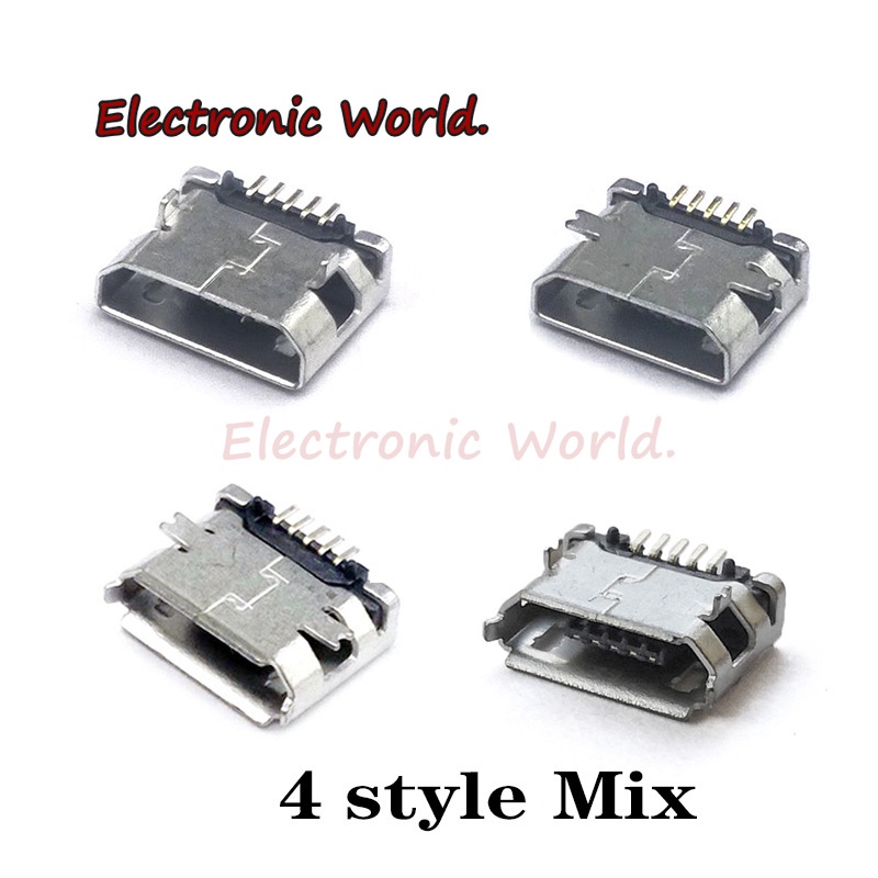 50PCS Mini USB SMD 5 Pin Female Mini B Socket Connector Plug 