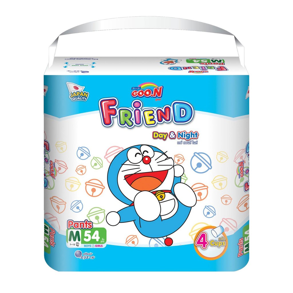GOO.N Baby Diaper Friend Doraemon Pants Medium 54 Pieces | Shopee ...