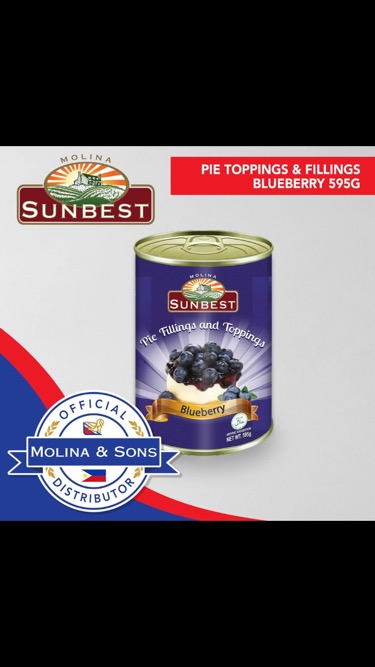 Sunbest Pie Fillings And Toppings Blueberry 595g | Shopee Philippines