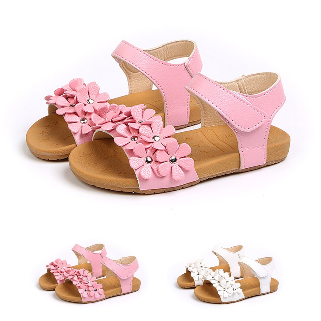 Toddler Baby Girl Sandals Floral Sole Kids Children Princess Sandals ...