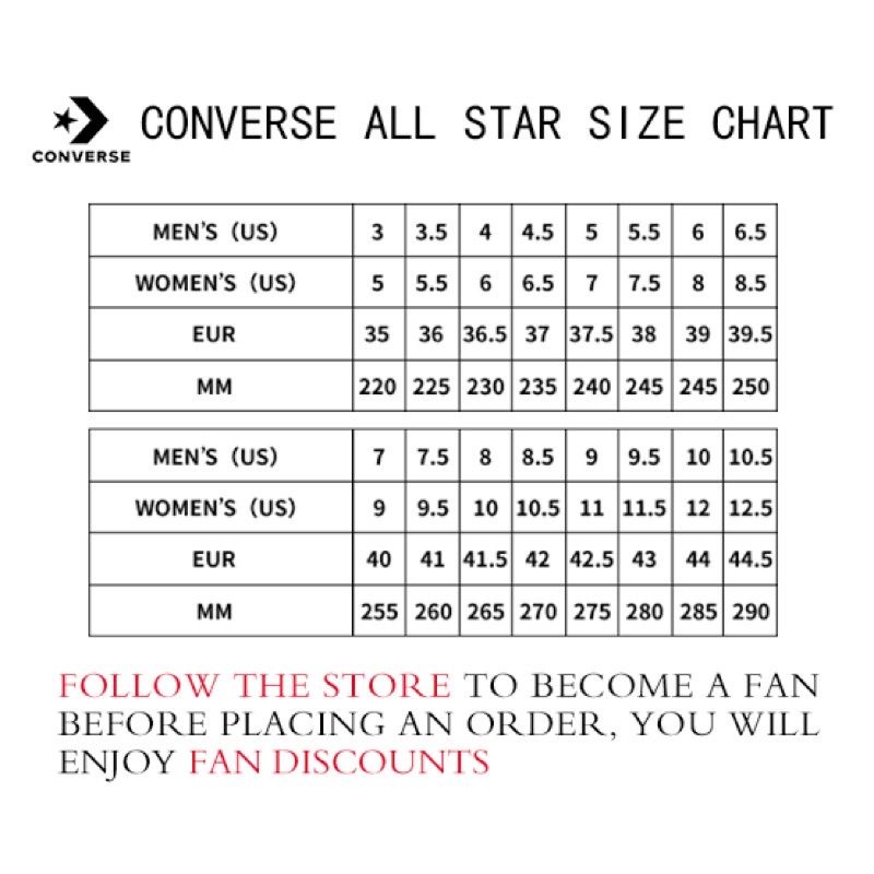 nike to converse sizing