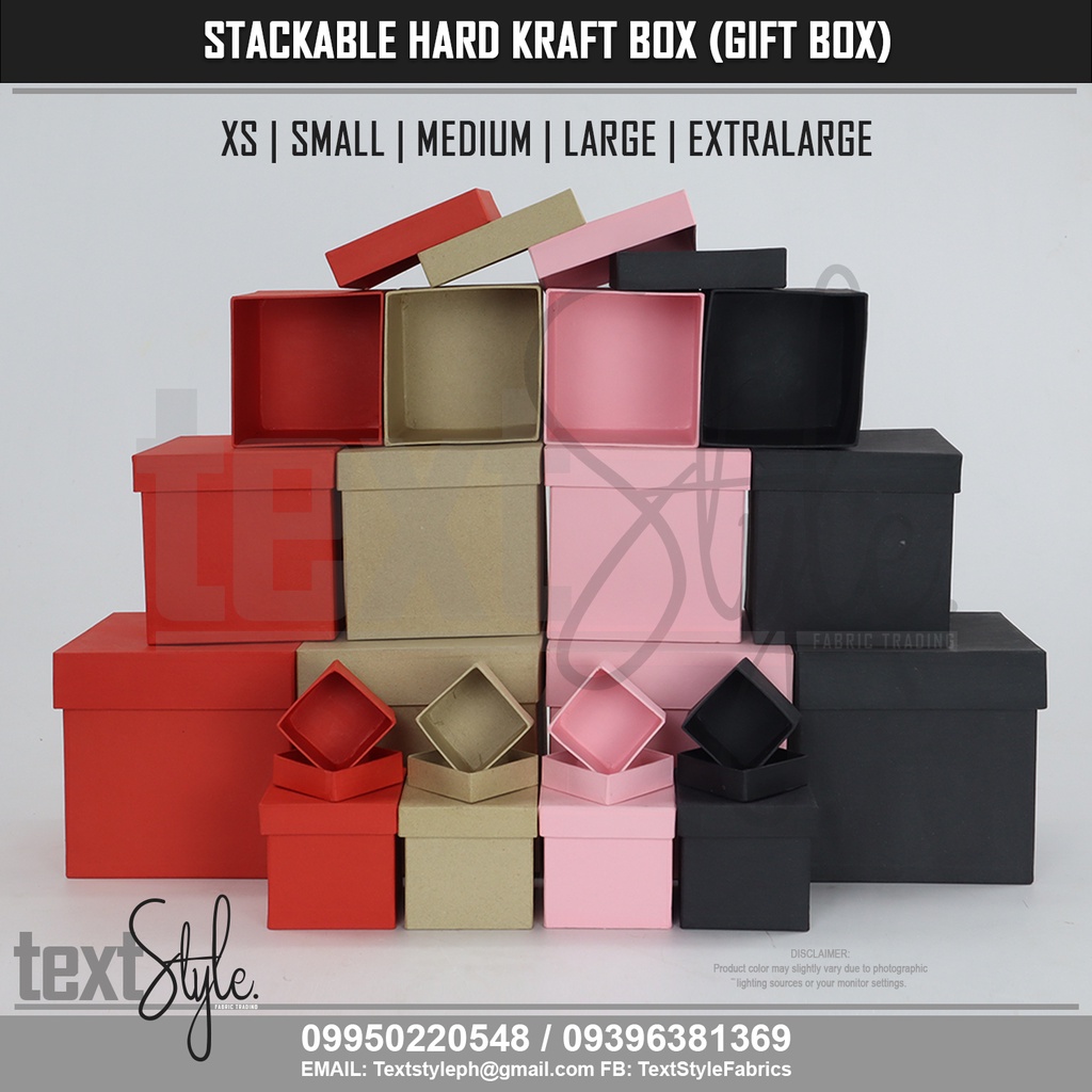 TextStyle Hard Kraft Box (Gift Box / Packaging / 5 Sizes/ 4 Colors