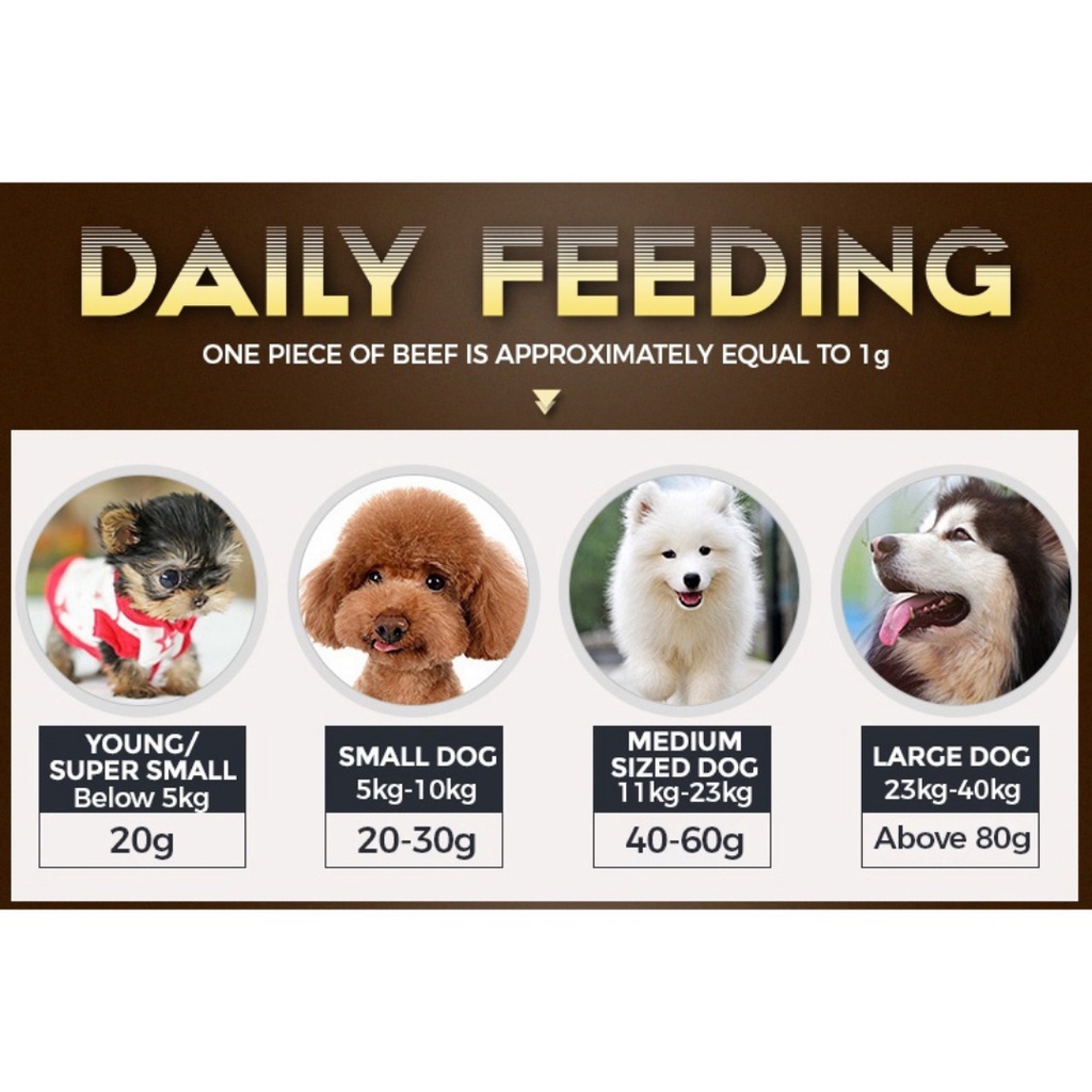 Pom Pet food Snacks beef dog Training Dental Beef Cubes Dog Treat Snack 100g #4