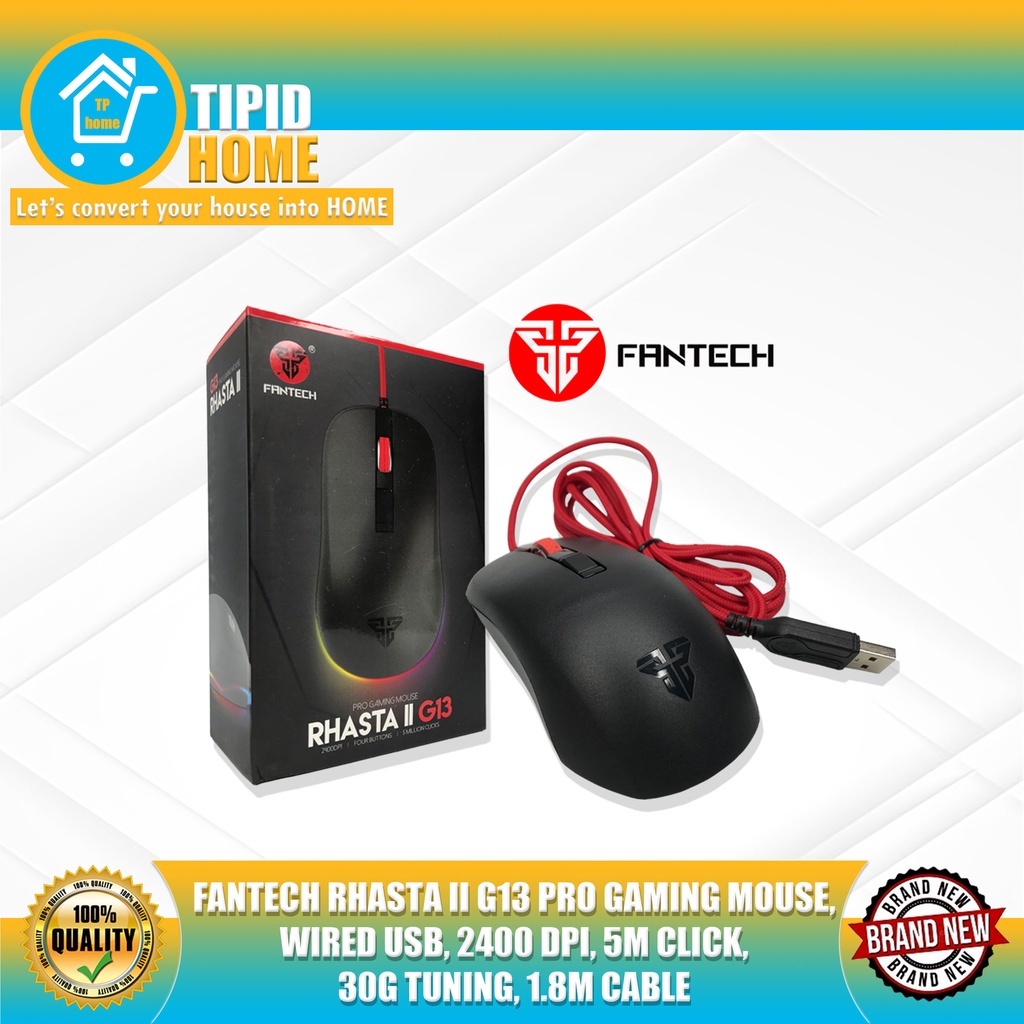 FANTECH RHASTA II G13 PRO GAMING MOUSE, WIRED USB, 2400 DPI, 5M CLICK ...