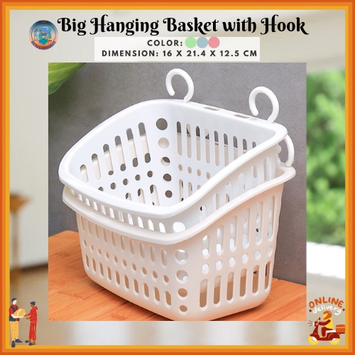 HANGING BASKET WITH HOOK/ BATHROOM BASKET WITH HOOK/ BIG BATHROOM