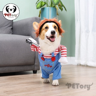 PETory Chuckie Cosplay Costume Pet Dog Cat Funny Outfit Transformation Clothes Set Spoof Halloween #2