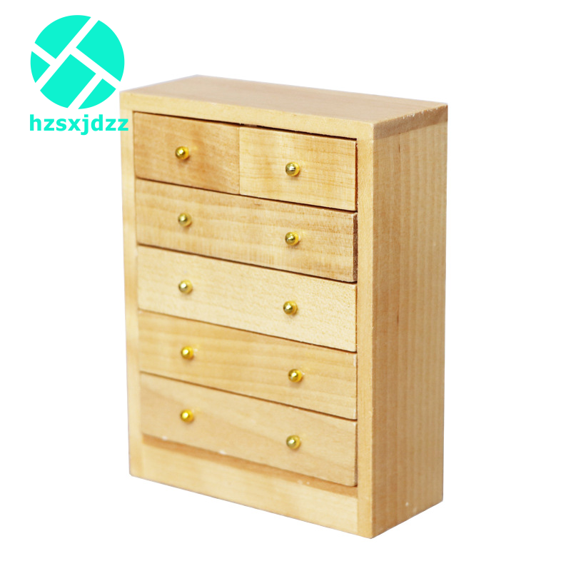 Ready Stock Cod H0ph 1 12 Five Layer Wooden Cabinet With Drawers Miniature Children S Toys Shopee Philippines