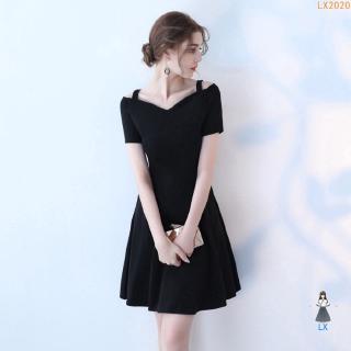 off shoulder black dress outfit