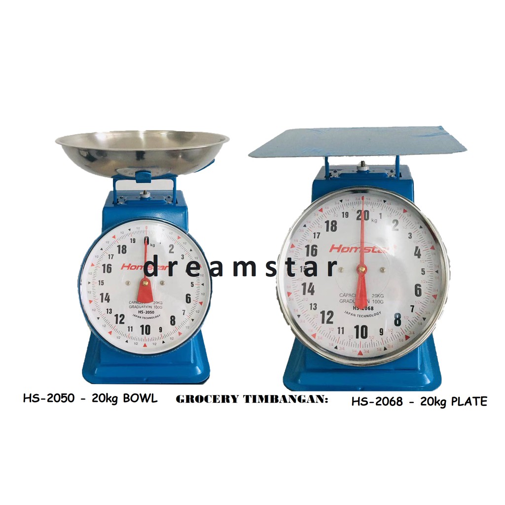 (Homstar) 20KG plate/BOWL WEIGHING SCALE/TIMBANGAN/KILOHAN Transferable