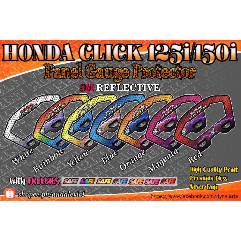 3M REFLECTIVE HONDA CLICK PANEL GAUGE PROTECTOR | Shopee Philippines