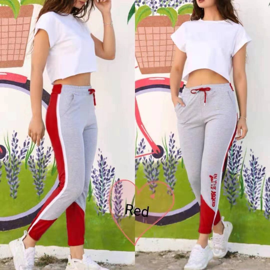 New trendy formal ootd two toned sportswear street style fashion women
