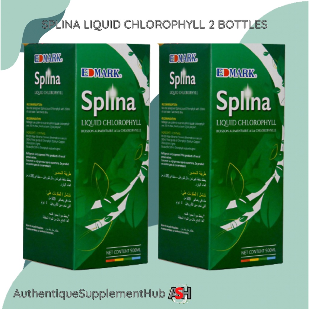 Edmark Splina Liquid Chlorophyll 500ml x 2 BOTTLES Shopee Philippines