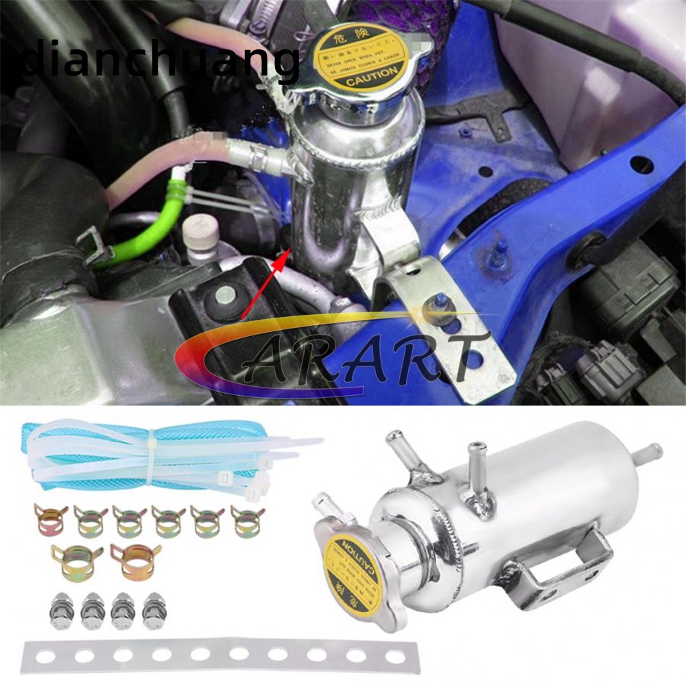 350ml Aluminum Car Overflow Catch Tank Cooler Coolant Reservoir Kit