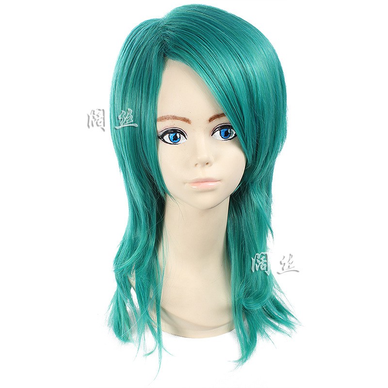 Cosplay wig anime custom 140A Wand of Fortune cos dark green COS anime