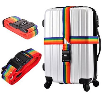 rainbow suitcase strap