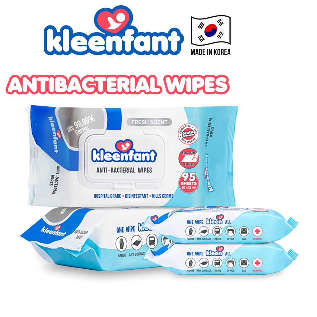 Kleenfant Antibacterial Wipes Collection Fresh Scent Hospital Grade