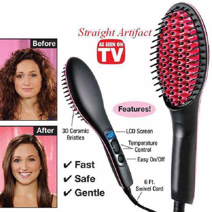 straight artifact hair straightener brush