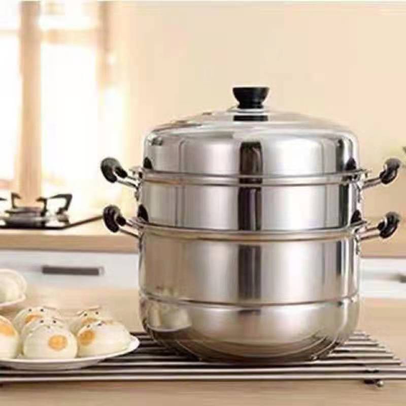 3 Layer Steamer Stainless Steel Cooking pots | Shopee Philippines