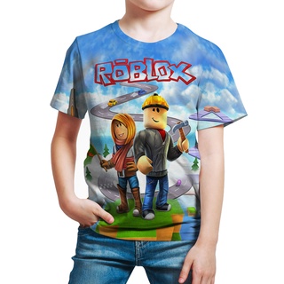 *3-13 Years Old *110-160* Roblox Boys T-shirt Kids Game 3D T-shirt Clothes Cartoon Unisex Boys Girls Short Sleeve Round Neck Summer Shirt #3
