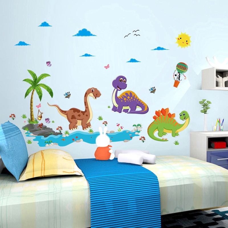 Cartoon Dinosaur Wall Stickers Wall Decals Children Baby Bedroom Vinyl Mural Art Poster Muraux