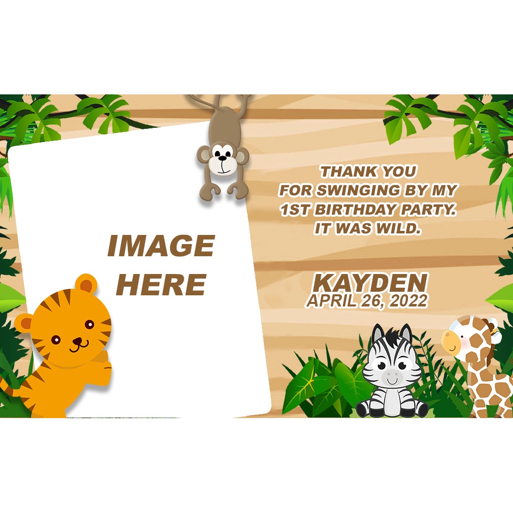 Safari Ref Magnet Christening/Baptism | Personalized | Free Layout | Glossy | Glitter