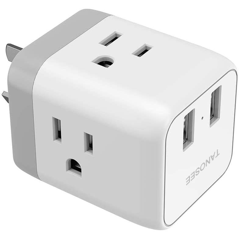 Australia China Power Plug Adapter, TESSAN 5in1 New Zealand Travel Power Adapter, with 3 USB