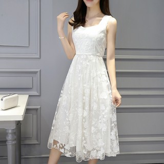 sexy lace white dress