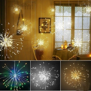 100/120/150/180LED Solar Hanging Starburst Firework Christmas Fairy String Light #7