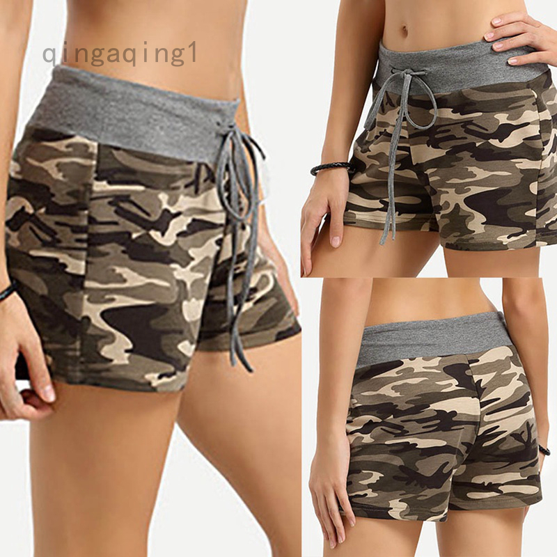 high waisted camo shorts