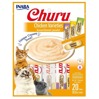 CIAO INABA (USA) Churu CHICKEN Varieties Bag Cat Treats 14g x 20 sticks