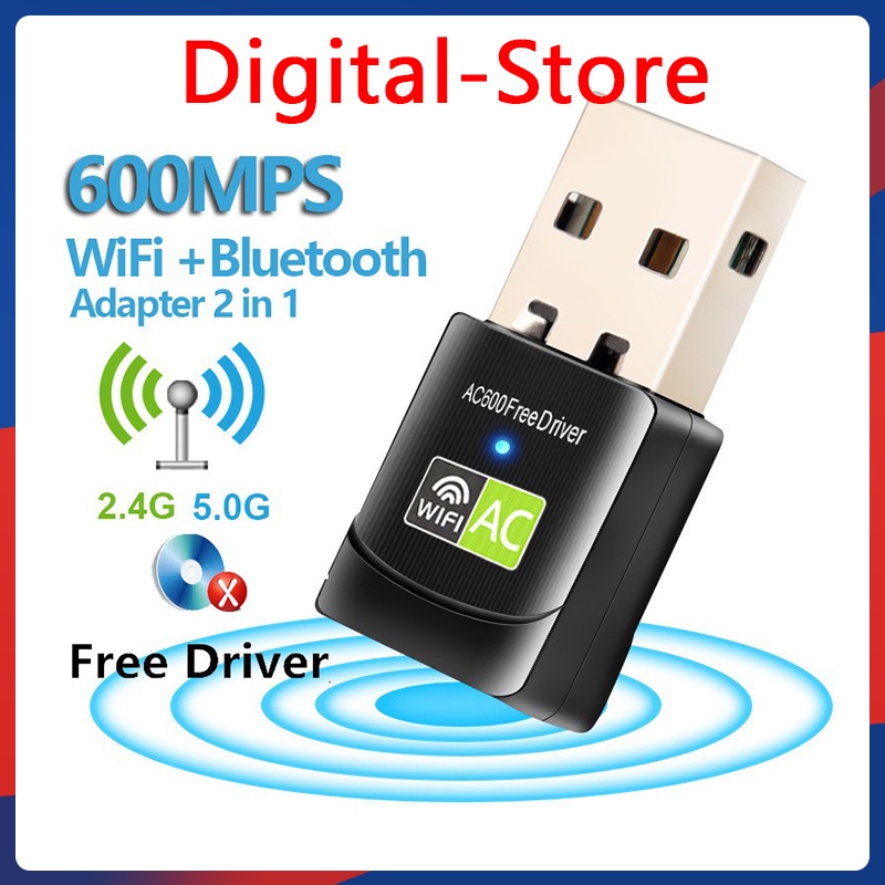 Wireless Wifi Bluetooth Adapter 2 In 1 Adapter Wifi Dongle 600mbps Usb 