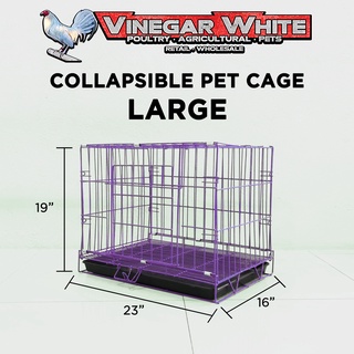 Heavy Duty Pet Cage Collapsible Large Free Poop Tray for Dog Cat Rabbit Puppy Kitten Crate Foldable