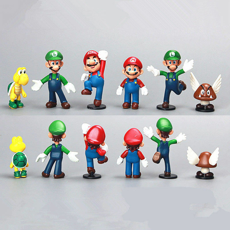 Mario Brothers Action Figures Set Mario Bros Toys Birthday Cake Decorations Party Supplies SUVIYA 18 Pcs Super Mario Brothers Cake Topper Figures Toy Set 